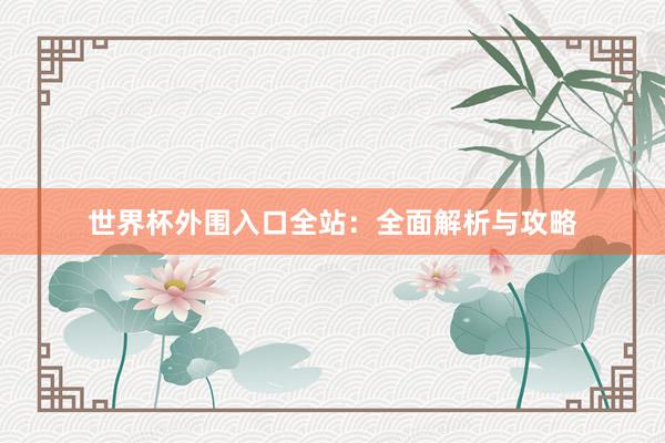 世界杯外围入口全站:全面解析与攻略